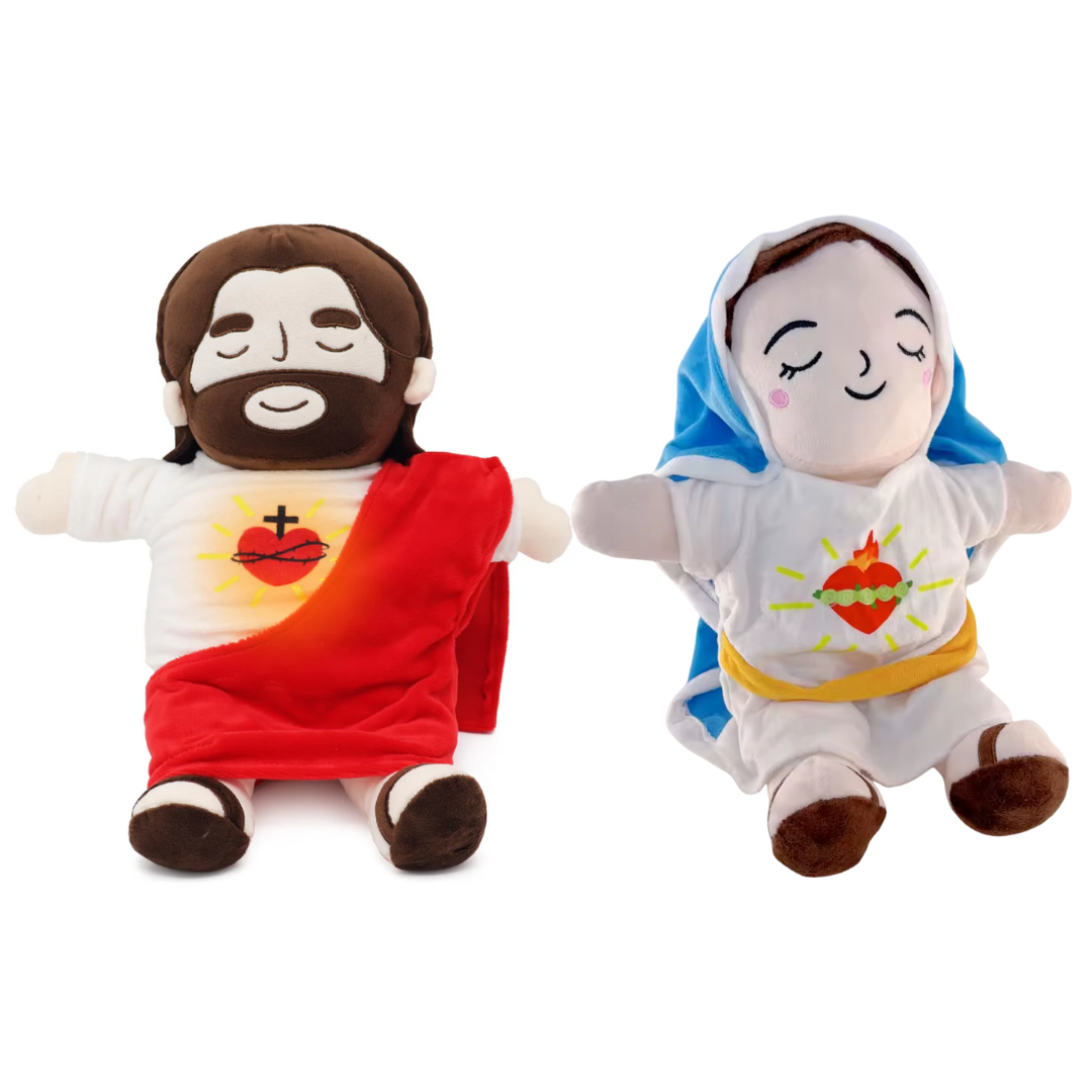 Peluche relaxante de Jésus et Marie